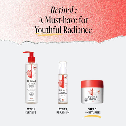 Derma E Anti-Falten Erneuerungscreme – Vitamin A Faltencreme – Vegane Anti-Aging Feuchtigkeitscreme für reife Haut, 118 ml