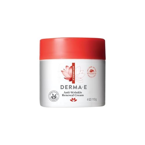 Derma E Anti-Falten Erneuerungscreme – Vitamin A Faltencreme – Vegane Anti-Aging Feuchtigkeitscreme für reife Haut, 118 ml