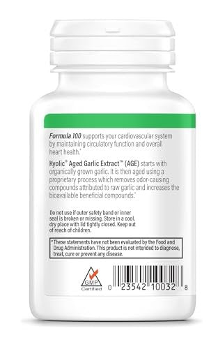 Kyolic Gealterter Knoblauchextrakt Formula 100 – Herz-Kreislauf-Gesundheit*, 200 Tabletten