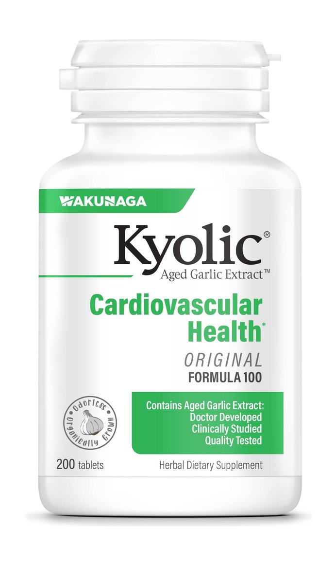 Kyolic Gealterter Knoblauchextrakt Formula 100 – Herz-Kreislauf-Gesundheit*, 200 Tabletten