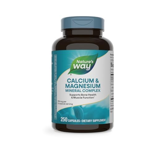 Nature's Way Calcium & Magnesium Mineral Complex – 250 Kapseln zur Unterstützung der Knochengesundheit und Muskelfunktion