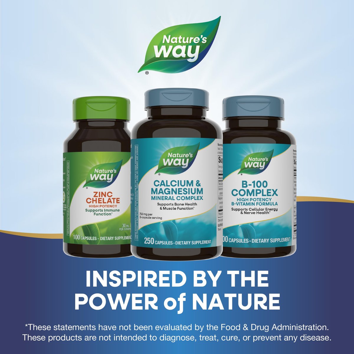 Nature's Way Calcium & Magnesium Mineral Complex – 250 Kapseln zur Unterstützung der Knochengesundheit und Muskelfunktion