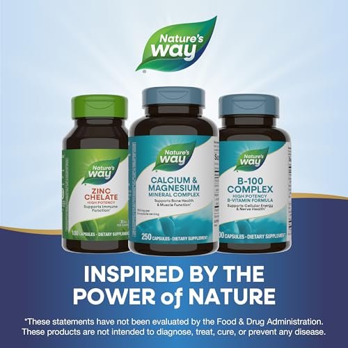 Nature's Way Calcium & Magnesium Mineral Complex – 250 Kapseln zur Unterstützung der Knochengesundheit und Muskelfunktion