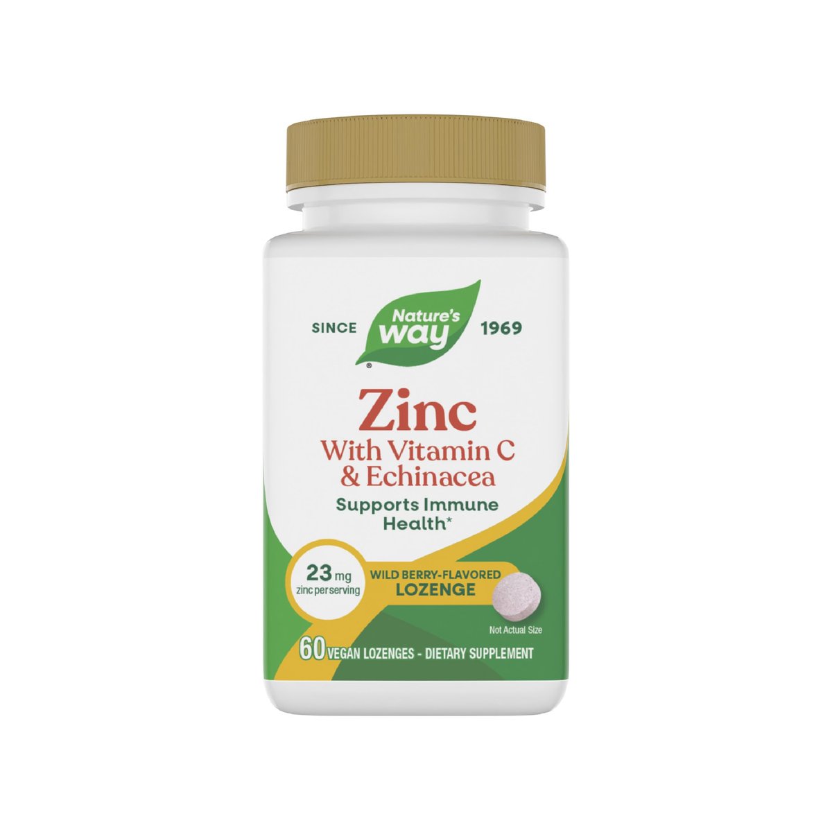 Nature's Way Zink-Lutschtabletten mit Vitamin C & Echinacea – Immununterstützung für Männer und Frauen, 60 Lutschtabletten mit Wildbeerengeschmack