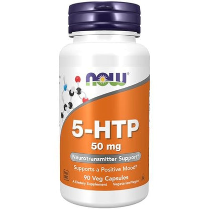 NOW Foods 5-HTP 50 mg, 90 vegane Kapseln – Unterstützung für das Nervensystem*