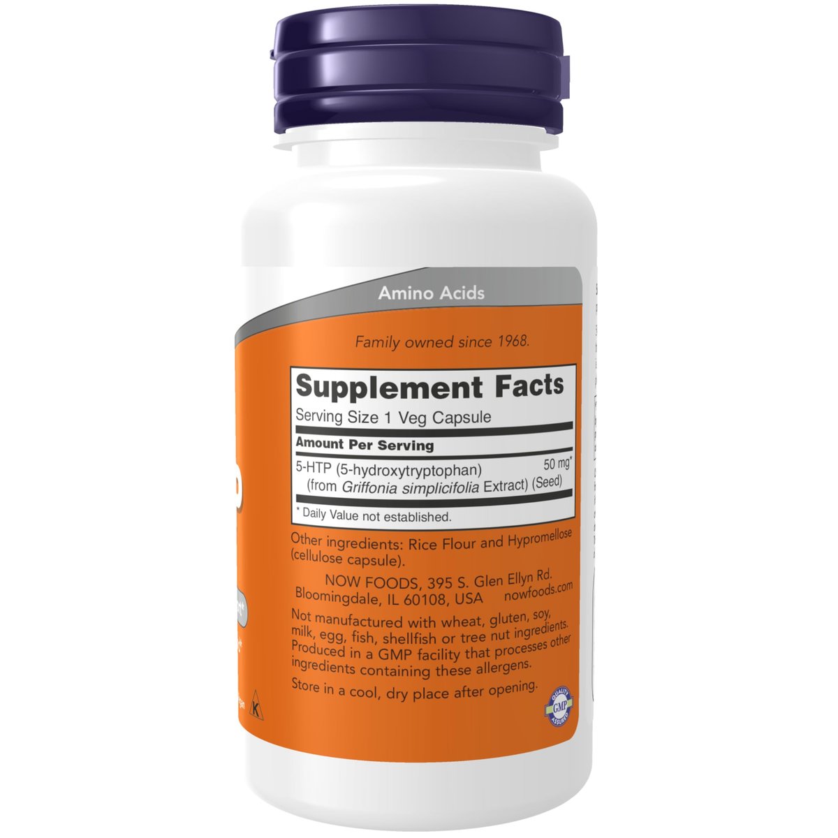 NOW Foods 5-HTP 50 mg, 90 vegane Kapseln – Unterstützung für das Nervensystem*