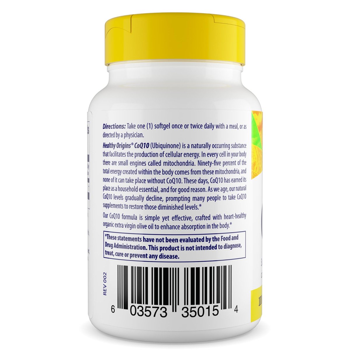 Healthy Origins CoQ10 100 mg, 30 Softgels – Natürliches Trans-Isomer Ubichinon, Hefefermentiert, Hohe Bioverfügbarkeit, Coenzym Q10 für Herzgesundheit & Zellenergie – Antioxidans Nahrungsergänzungsmittel
