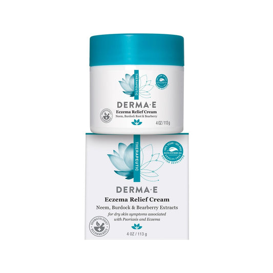 Derma E Ekzem Linderungscreme – Natürliche Juckreizlinderung – Beruhigende Pflege für schuppige, trockene Haut – Antioxidantienreiche Creme gegen Ekzeme und Psoriasis, 118 ml
