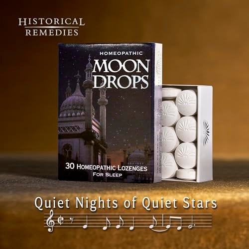 Historische Heilmittel Moon Drops Einschlafhilfe Lutschtabletten (1 Pack) | Homöopathisches Vanillegeschmack Nahrungsergänzungsmittel, Nicht gewohnheitsbildend, Vegan, Glutenfrei, Schlafunterstützung mit Coffea Cruda 12X