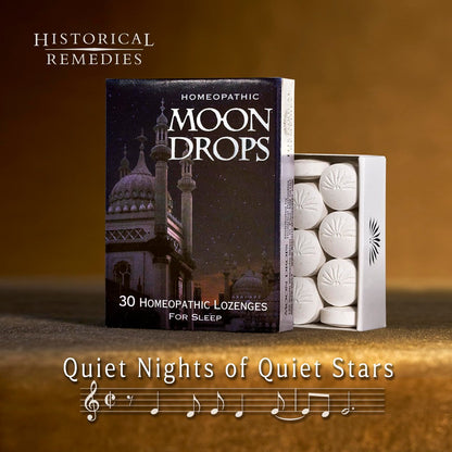 Historische Heilmittel Moon Drops Einschlafhilfe Lutschtabletten (1 Pack) | Homöopathisches Vanillegeschmack Nahrungsergänzungsmittel, Nicht gewohnheitsbildend, Vegan, Glutenfrei, Schlafunterstützung mit Coffea Cruda 12X