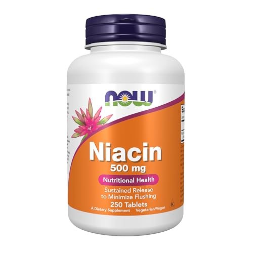 NOW Foods Niacin (Vitamin B-3) 500 mg, Zeitversetzte Freisetzung, 250 Tabletten