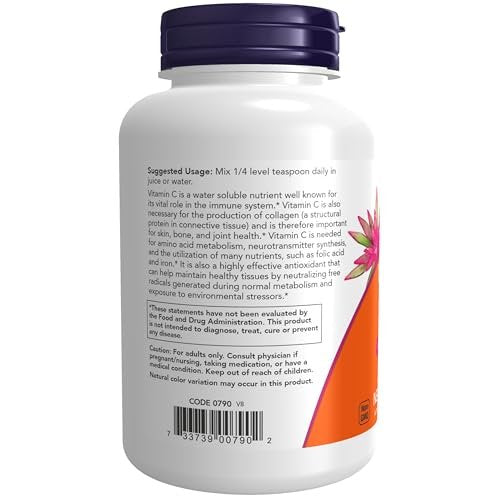 NOW Foods Vitamin C Kristalle (Ascorbinsäure) Pulver, Antioxidativer Schutz*, 227 g