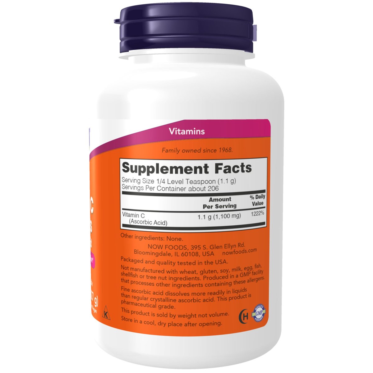 NOW Foods Vitamin C Kristalle (Ascorbinsäure) Pulver, Antioxidativer Schutz*, 227 g