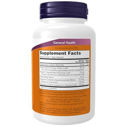 NOW Foods Brain Elevate™ mit Ginkgo Biloba, RoseOx® und Phosphatidylserin, 120 vegane Kapseln