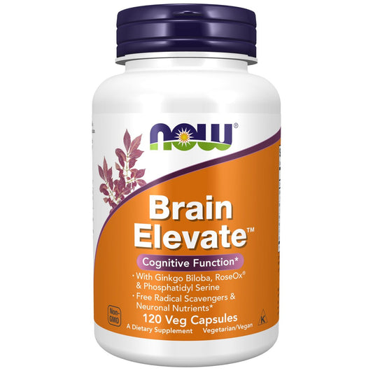 NOW Foods Brain Elevate™ mit Ginkgo Biloba, RoseOx® und Phosphatidylserin, 120 vegane Kapseln