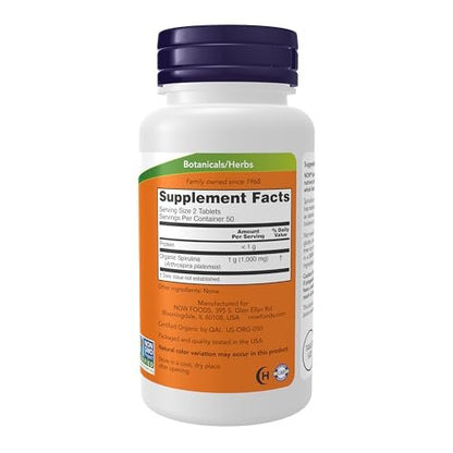 NOW Foods Bio Spirulina 500 mg – 100 Tabletten mit Vitaminen, Mineralien und GLA