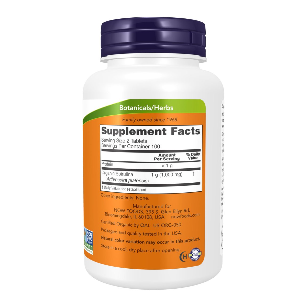 NOW Foods Bio Spirulina 500 mg – 200 Tabletten mit Vitaminen, Mineralien und GLA