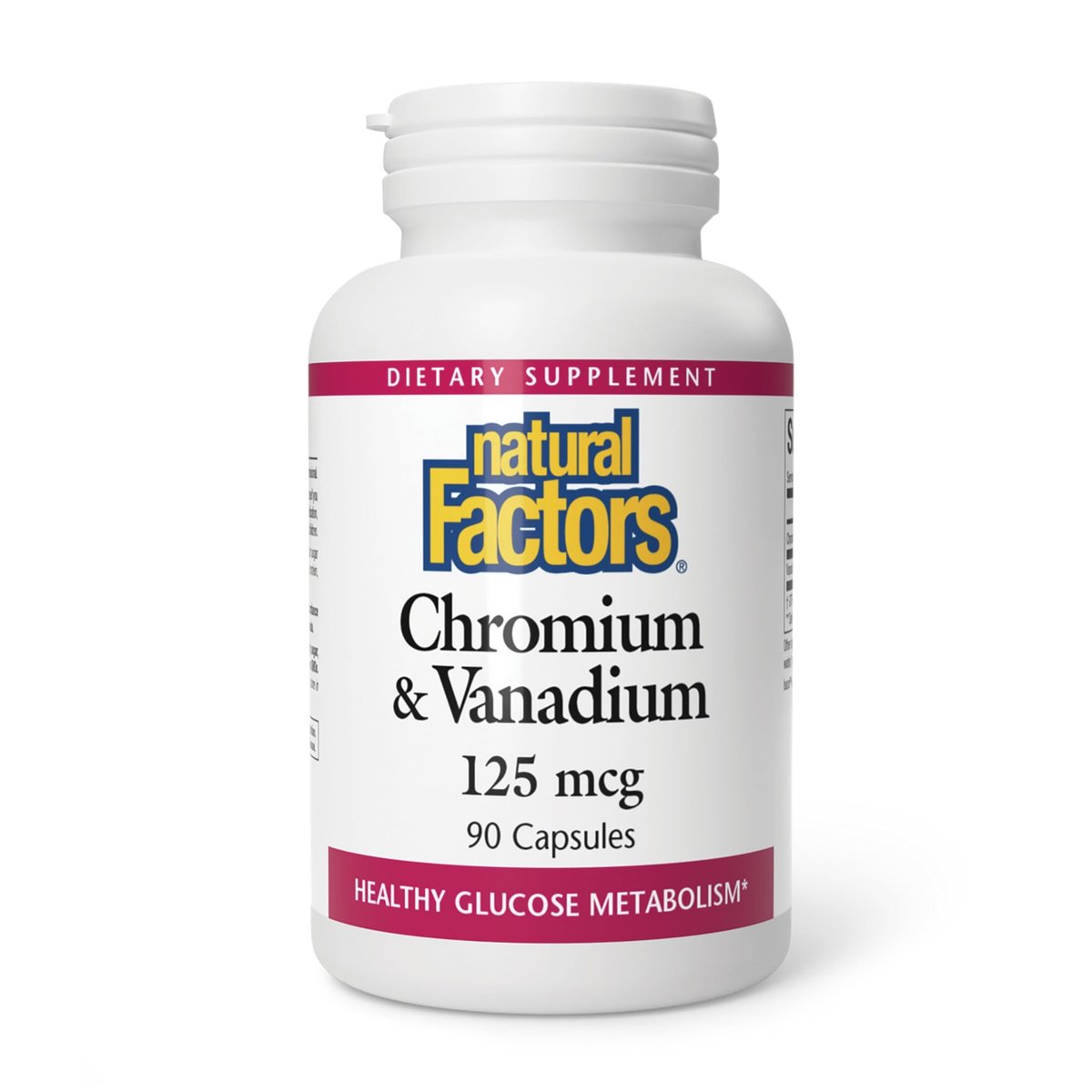 Natural Factors Chrom & Vanadium 125 mcg – 90 Kapseln für einen gesunden Stoffwechsel