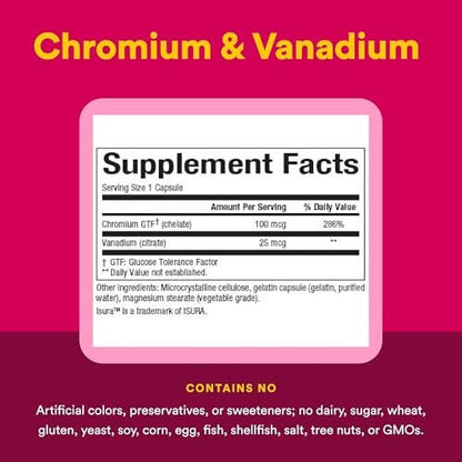Natural Factors Chrom & Vanadium 125 mcg – 90 Kapseln für einen gesunden Stoffwechsel