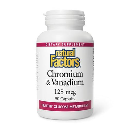 Natural Factors Chrom & Vanadium 125 mcg – 90 Kapseln für einen gesunden Stoffwechsel
