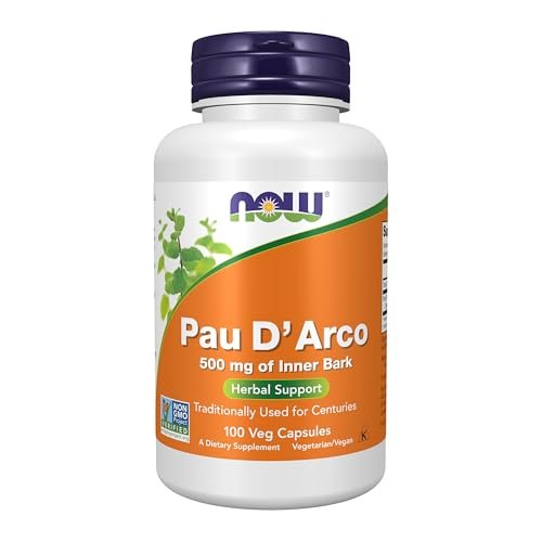 NOW Foods Pau D'Arco (Tabebuia heptaphylla) 500 mg - 100 Kapseln, Kräuterunterstützung