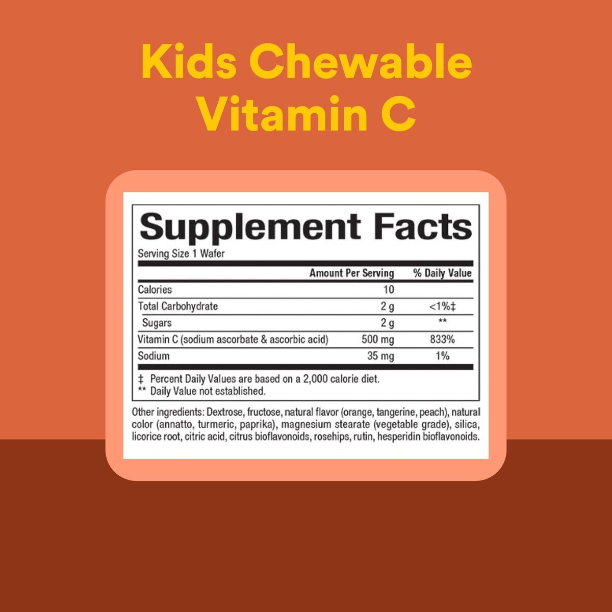 Natural Factors, Kinder Kautabletten Vitamin C 500 mg, Unterstützt Immunsystem, Knochen, Zähne und Zahnfleisch, Orangen-Geschmack, 180 Stück (1er-Pack)