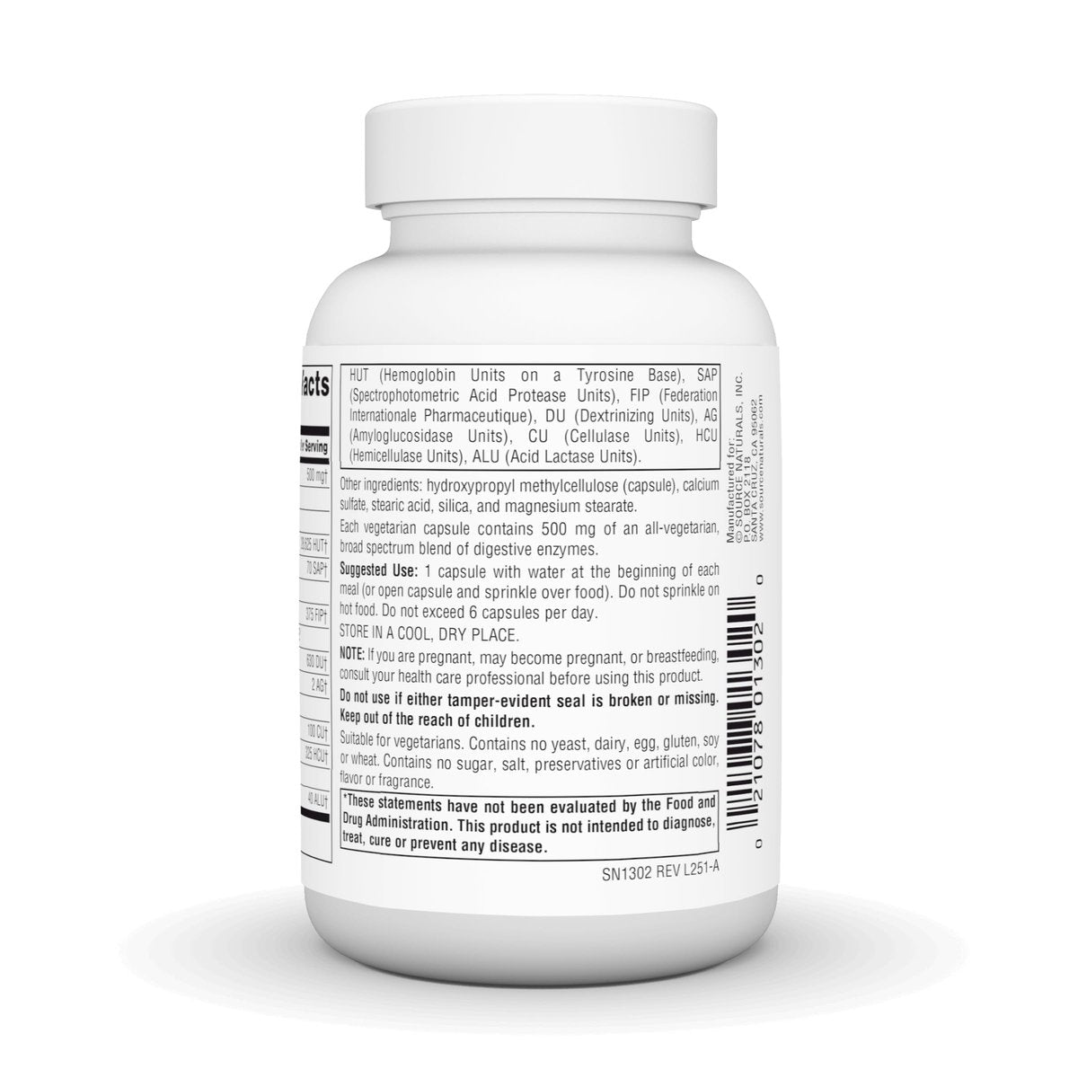 Source Naturals Essential Enzymes 500mg – Bio-Aligned Mehrfach-Enzym-Komplex für die Verdauung, gegen Blähungen und Verstopfung – 120 vegane Kapseln