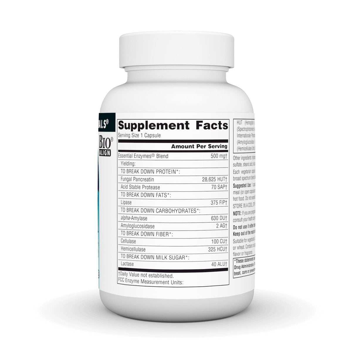 Source Naturals Essential Enzymes 500mg – Bio-Aligned Mehrfach-Enzym-Komplex für die Verdauung, gegen Blähungen und Verstopfung – 120 vegane Kapseln