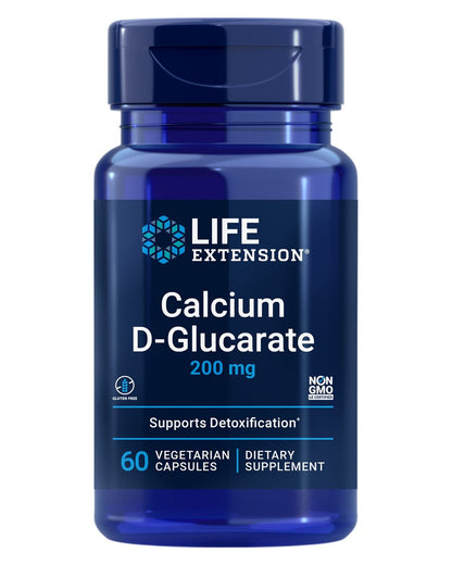 Life Extension Calcium D-Glucarate 200 mg – 60 Kapseln – Unterstützt die Entgiftung und hilft, unerwünschte Verbindungen auszuspülen – Glutenfrei, Nicht-GVO, Vegetarisch