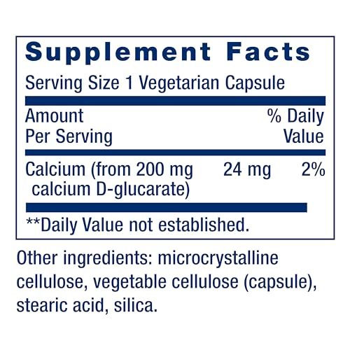 Life Extension Calcium D-Glucarate 200 mg – 60 Kapseln – Unterstützt die Entgiftung und hilft, unerwünschte Verbindungen auszuspülen – Glutenfrei, Nicht-GVO, Vegetarisch