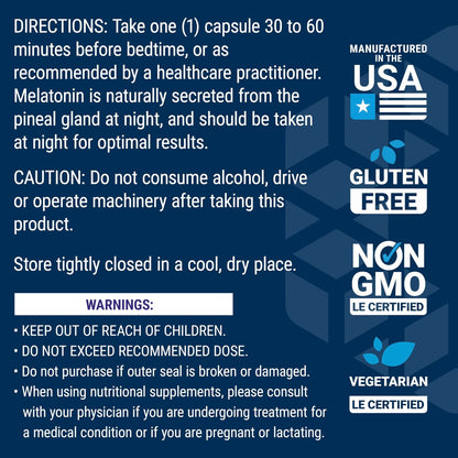 Life Extension Melatonin 3 mg – 60 Kapseln für optimalen Schlaf und gesunden circadianen Rhythmus, glutenfrei, nicht-GVO, vegetarisch