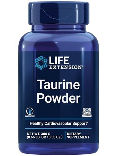 Life Extension Taurin Pulver – Unterstützt Herz-Kreislauf-Gesundheit, Gehirnfunktion, gesundes Altern und Muskelregeneration – Glutenfrei, Nicht-GVO, Vegetarisch – 300 Gramm