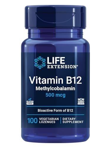 Life Extension Vitamin B12 Methylcobalamin 500mcg – Zuckerfreie Lutschtabletten für Energie & Gehirngesundheit – 100 Stück