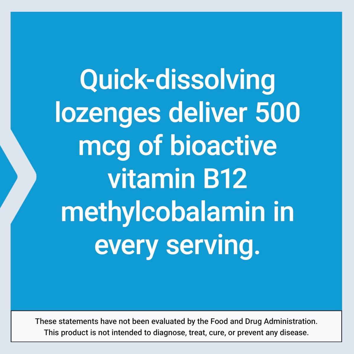 Life Extension Vitamin B12 Methylcobalamin 500mcg – Zuckerfreie Lutschtabletten für Energie & Gehirngesundheit – 100 Stück