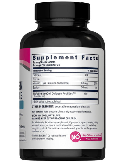 NeoCell Super Collagen mit Vitamin C – 120 Kapseln, Kollagen Typ 1 & 3 für Haut, Haare, Nägel & Gelenke, nicht-GVO, grasgefüttert, paleofreundlich, glutenfrei