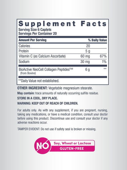 NeoCell Super Collagen mit Vitamin C – 120 Kapseln, Kollagen Typ 1 & 3 für Haut, Haare, Nägel & Gelenke, nicht-GVO, grasgefüttert, paleofreundlich, glutenfrei