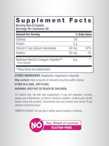 NeoCell Super Collagen mit Vitamin C – 120 Kapseln, Kollagen Typ 1 & 3 für Haut, Haare, Nägel & Gelenke, nicht-GVO, grasgefüttert, paleofreundlich, glutenfrei