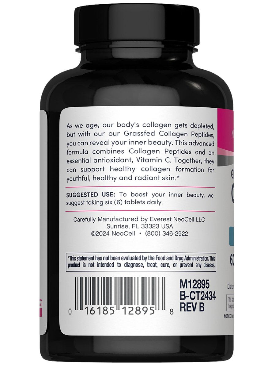 NeoCell Super Collagen mit Vitamin C – 120 Kapseln, Kollagen Typ 1 & 3 für Haut, Haare, Nägel & Gelenke, nicht-GVO, grasgefüttert, paleofreundlich, glutenfrei