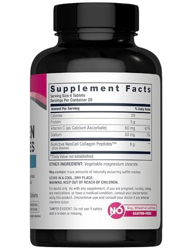 NeoCell Super Collagen mit Vitamin C – 120 Kapseln, Kollagen Typ 1 & 3 für Haut, Haare, Nägel & Gelenke, nicht-GVO, grasgefüttert, paleofreundlich, glutenfrei