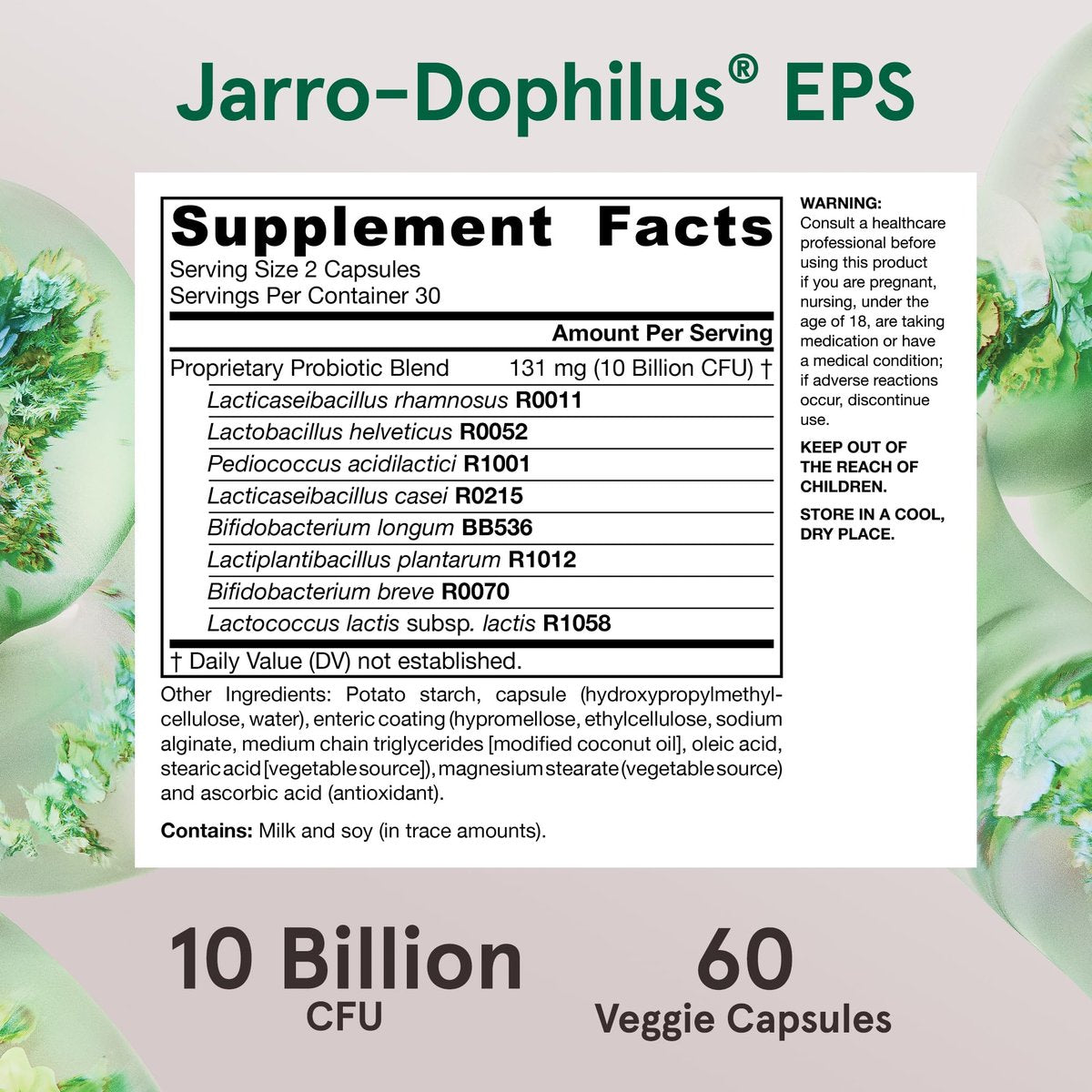 Jarrow Formulas Jarro Dophilus Probiotika 10 Milliarden KBE - Probiotikum für die Verdauungsgesundheit & Darmgesundheit für Frauen und Männer, 60 vegane Kapseln, bis zu 30 Tage, haltbar ohne Kühlung