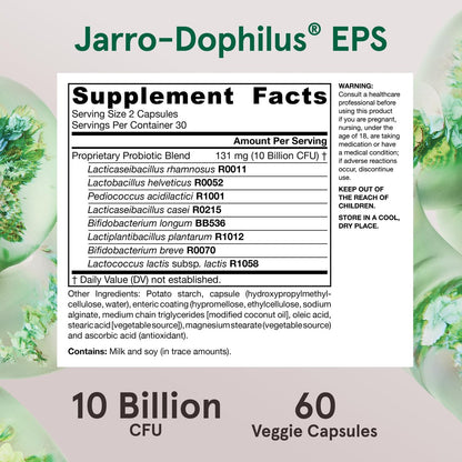 Jarrow Formulas Jarro Dophilus Probiotika 10 Milliarden KBE - Probiotikum für die Verdauungsgesundheit & Darmgesundheit für Frauen und Männer, 60 vegane Kapseln, bis zu 30 Tage, haltbar ohne Kühlung