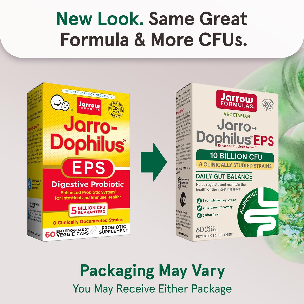 Jarrow Formulas Jarro Dophilus Probiotika 10 Milliarden KBE - Probiotikum für die Verdauungsgesundheit & Darmgesundheit für Frauen und Männer, 60 vegane Kapseln, bis zu 30 Tage, haltbar ohne Kühlung