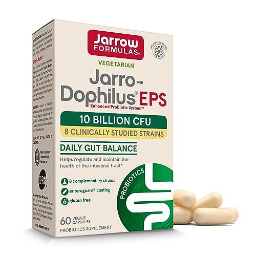 Jarrow Formulas Jarro Dophilus Probiotika 10 Milliarden KBE - Probiotikum für die Verdauungsgesundheit & Darmgesundheit für Frauen und Männer, 60 vegane Kapseln, bis zu 30 Tage, haltbar ohne Kühlung