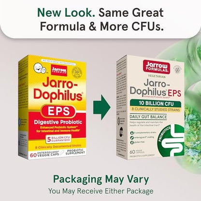 Jarrow Formulas Jarro Dophilus Probiotika 10 Milliarden KBE - Probiotikum für die Verdauungsgesundheit & Darmgesundheit für Frauen und Männer, 60 vegane Kapseln, bis zu 30 Tage, haltbar ohne Kühlung