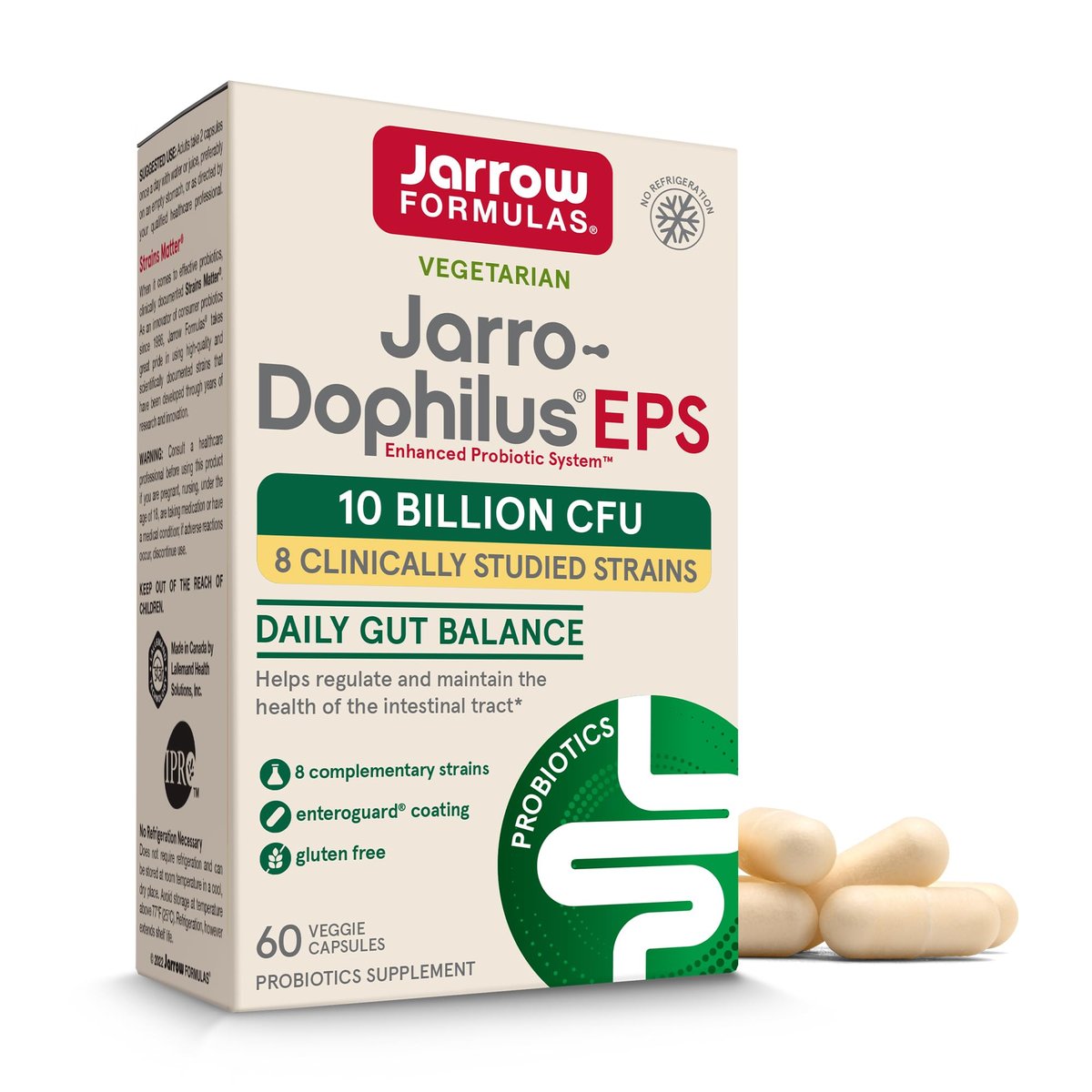 Jarrow Formulas Jarro Dophilus Probiotika 10 Milliarden KBE - Probiotikum für die Verdauungsgesundheit & Darmgesundheit für Frauen und Männer, 60 vegane Kapseln, bis zu 30 Tage, haltbar ohne Kühlung