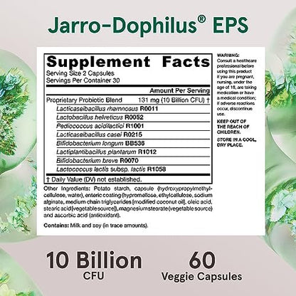 Jarrow Formulas Jarro Dophilus Probiotika 10 Milliarden KBE - Probiotikum für die Verdauungsgesundheit & Darmgesundheit für Frauen und Männer, 60 vegane Kapseln, bis zu 30 Tage, haltbar ohne Kühlung