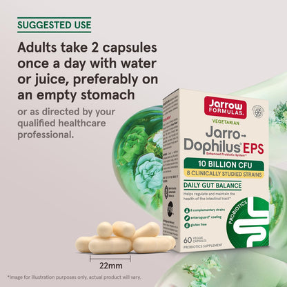 Jarrow Formulas Jarro Dophilus Probiotika 10 Milliarden KBE - Probiotikum für die Verdauungsgesundheit & Darmgesundheit für Frauen und Männer, 60 vegane Kapseln, bis zu 30 Tage, haltbar ohne Kühlung