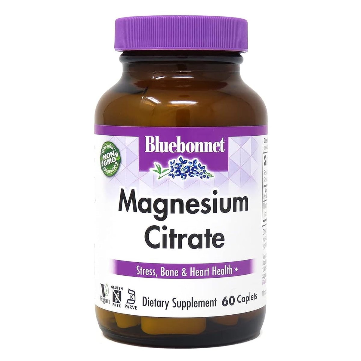 Bluebonnet Nutrition Magnesiumcitrat – 400 mg Magnesium pro Portion – Maximale Aufnahme – Unterstützt Immunsystem & Energieproduktion – Sojafrei, glutenfrei, nicht-GVO, koscher, milchfrei, vegan – 60 Kapseln