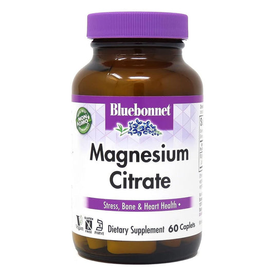 Bluebonnet Nutrition Magnesiumcitrat – 400 mg Magnesium pro Portion – Maximale Aufnahme – Unterstützt Immunsystem & Energieproduktion – Sojafrei, glutenfrei, nicht-GVO, koscher, milchfrei, vegan – 60 Kapseln
