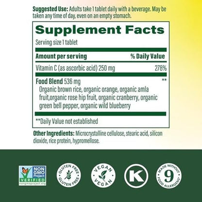 MegaFood Complex C – Immunsystem-Unterstützung mit täglichem Vitamin C aus echter Nahrung – Vegan & Allergenarm – 30 Tabletten